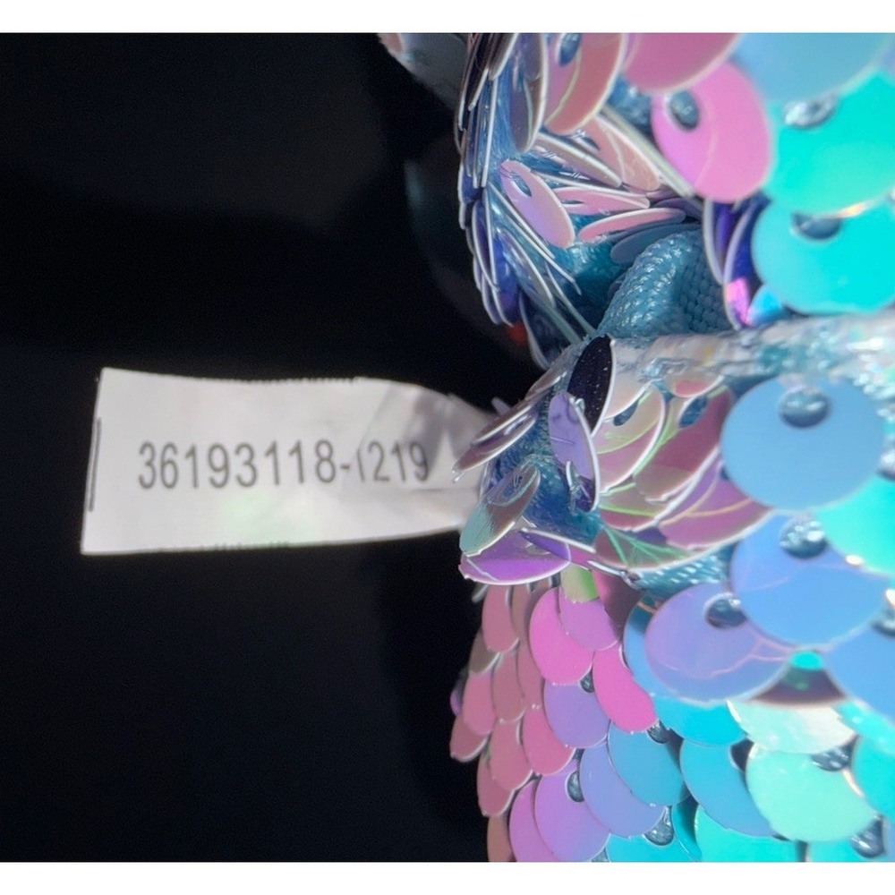 Jojo Siwa Sequin Hair Bow Large Purple Aqua Mermaid Clip-In - Picture 8 of 8